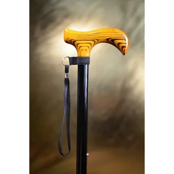 Vycházková hůl s nastavitelnou délkou odpružená - dřevo