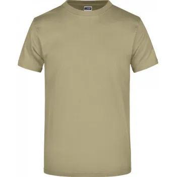 Pánské tričko James & Nicholson Pánské základní triko ve vysoké gramáži 180 g/m bez bočních švů Barva: Khaki, Velikost: XXL JN002