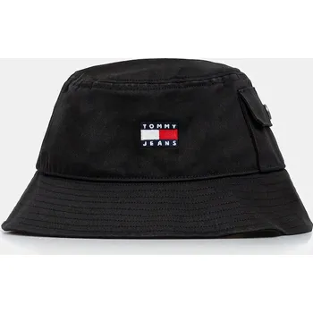 Klobouk Bavlněný klobouk Tommy Jeans černá barva, AM0AM13423 99X, vel. ONE SIZE