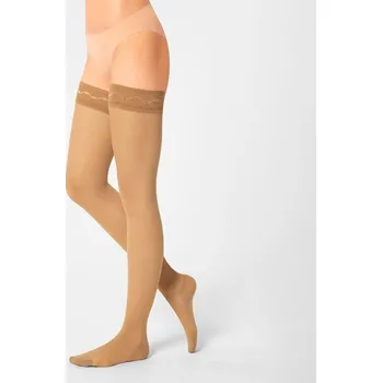 Dámské punčochy Maxis RELAX PREMIUM AG - stehenní punčochy s krajkou, vel.XL, Medium nude