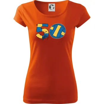 Dámské oblečení Volejbal kulaté narozeniny 50 - Dámské triko Pure - XS ( Oranžová )