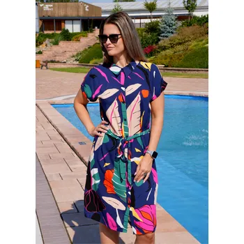 Dámské šaty Dámské šaty KIXMI SHANON TMAVĚ MODRÁ XS