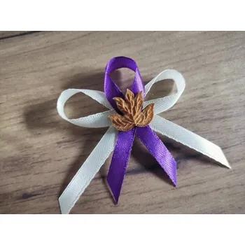 Svatební dekorace Vývazek lístek tmavý Kompletní vývazek