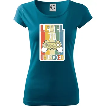 Dámské oblečení Gaming narozeniny 70 - Dámské triko Pure - 3XL ( Petrolejová )