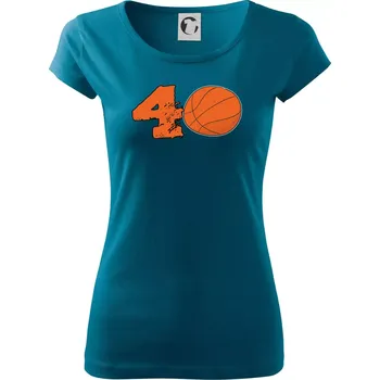Dámské tričko Basketball kulaté narozeniny 40 - Dámské triko Pure - 2XL ( Petrolejová )