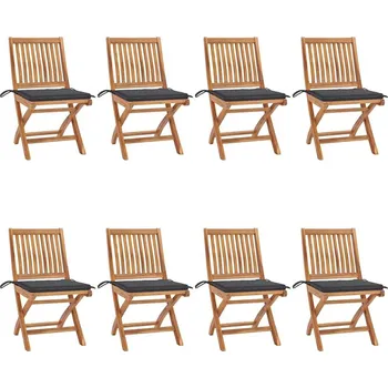OMAXI Skládací zahradní židle s poduškami 8 ks masivní teak 440711