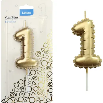 Balónek Majjam Svíčka č. 1 balónek ZLATÝ