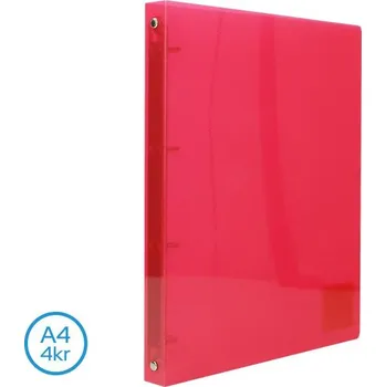 Pořadač LUMA A4 4 - kroužkový červený