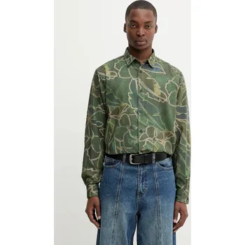 Košile Desigual BANGKOK pánská, zelená barva, regular, s klasickým límcem, 25WMCW29 77X, vel. XXL