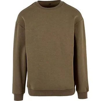 Pánská mikina Mikina přes hlavu Build Your Brand se spadlými rameny 300 g/m Barva: zelená olivová, Velikost: 5XL BY075