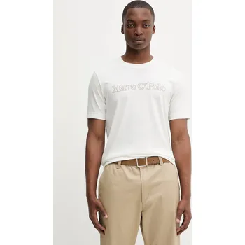 Pánské tričko Bavlněné tričko Marc O'Polo pánské, bílá barva, s potiskem, 526201251154 01X, vel. XXL