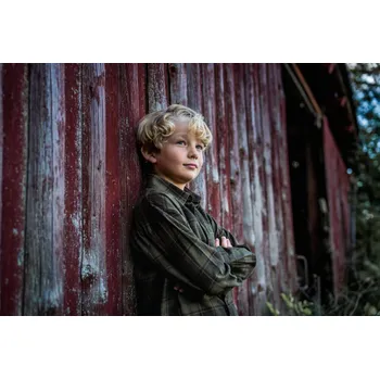 Pánská košile Seeland - Glen flanelová košile dětská Pine green-Dark navy check Zelená|Modrá 12