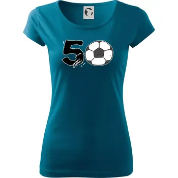 Fotbal kulaté narozeniny 50 - Dámské triko Pure - 3XL ( Petrolejová )