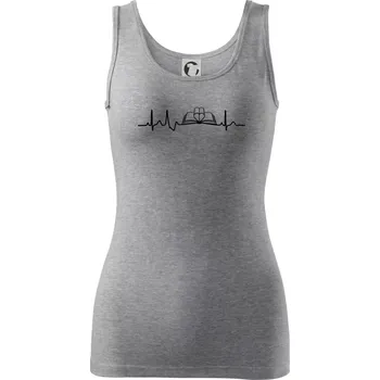 Dámské tričko EKG kniha - Dámské tílko - 2XL ( Tmavě šedý melír )