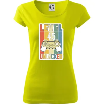 Dámské tričko Gaming narozeniny 45 - Dámské triko Pure - L ( Limetková )