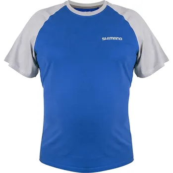 Pánské tričko Tričko Shimano Short Sleeve T-Shirt Blue Velikost: XL