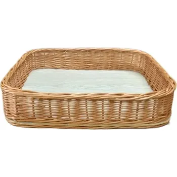 Tác servírovací 43 x 43 cm, výška 9 cm (Proutěný servírovací tác 43×43 cm – čtvercový podnos z přírodního proutí)