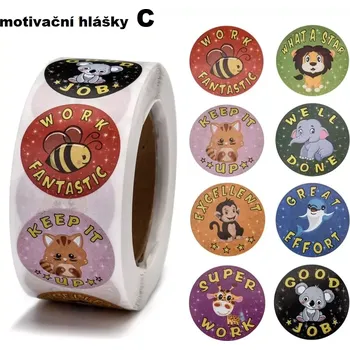 samolepka Dekorativní samolepky motivační hlášky od zvířátek C- 100 ks