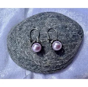 Náušnice Alada beauty Perličkové náušnice světle růžové s kaplíkem