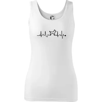 Dámské tričko Ekg psí obrys - Dámské tílko - XS ( Bílá )