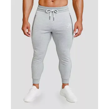 KLOMIO Pánské fitness tepláky slim fit, šedá