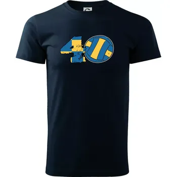 Pánské tričko Volejbal kulaté narozeniny 40 - Triko extra velké (5-8XL) - 7XL ( Námořní modrá (velmi tmavá - téměř černá) )
