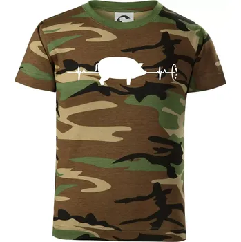 Chlapecké tričko EKG gril - Dětské maskáčové triko - 122 cm/6 let ( Hnědý maskáč )