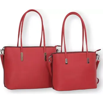 Módní doplněk Velká červená shopper kabelka Tessra ve dvou velikostech. Vyberte si větší nebo menší kabelku. L4961
