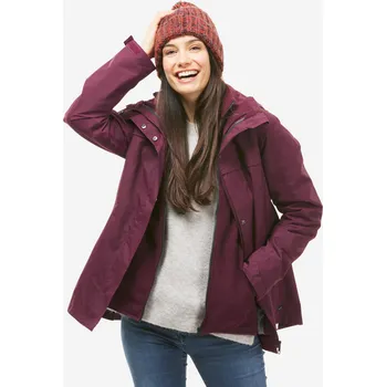 QUECHUA Dámská turistická bunda 3v1 0 °C hřejivá NH100 M FIALOVÁ