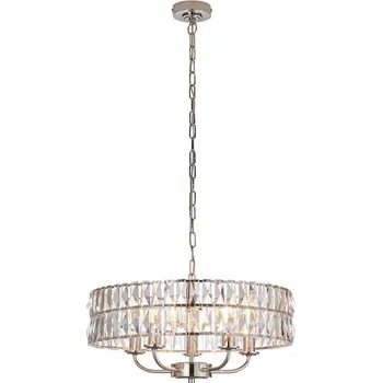 Endon 104467 - Lustr na řetězu CLIFTON 5xE14/6W/230V lesklý chrom/čirá