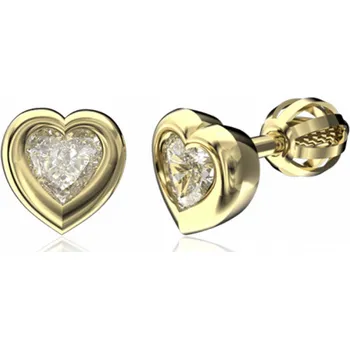 Souprava šperků Leru Zlaté náušnice se zirkonem ve tvaru srdce Náušnice: žluté zlato (váha 1,20g)