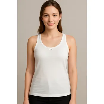 Bílé tílko s mašličkou Dámská velikost: XL