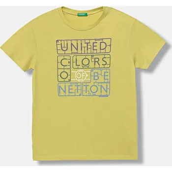 Dětské bavlněné tričko United Colors of Benetton 3I1XC10Q4.G.seasonal zelená 71X, vel. 140