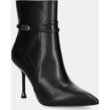 Dámské kozačky Kožené kotníkové boty Liu Jo DEMI 06 dámské, černá barva, na podpatku, SF5005P010222222 99X, EUR 39