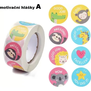 samolepka Dekorativní samolepky motivační hlášky se zvířátky A - 100 ks