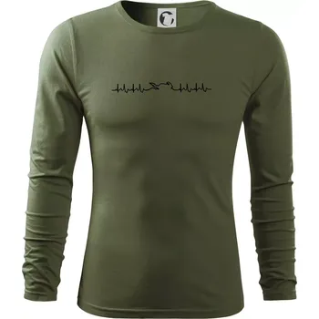 Pánské oblečení Moto EKG - Triko s dlouhým rukávem FIT-T long sleeve - M ( Khaki )