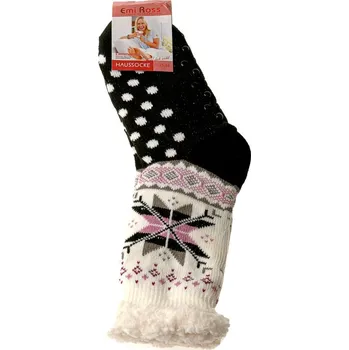 Dámské ponožky Emi Ross - domácí hřejivé dámské ponožky, černá, velikost: 35-38