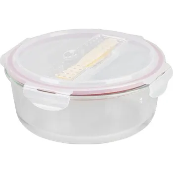 Dóza na potraviny Doplňkový sortiment Dóza MagicHome kulatá skleněná s příborem Clip, 1200ml