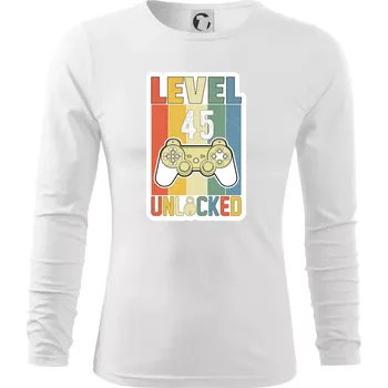 Pánské oblečení Gaming narozeniny 45 - Triko s dlouhým rukávem FIT-T long sleeve - S ( Bílá )