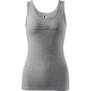 Dámské tričko Poker EKG listy piky - Dámské tílko - M ( Tmavě šedý melír )