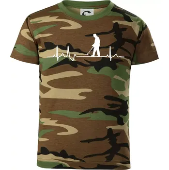 Chlapecké tričko EKG detektor - Dětské maskáčové triko - 104-110cm / 3-4 roky ( Hnědý maskáč )