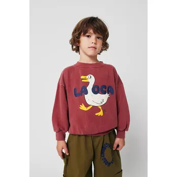 Chlapecká mikina Dětská bavlněná mikina Bobo Choses La Oca 225AC029 červená 92X, vel. 89/98