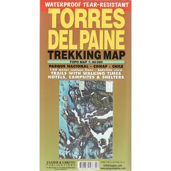 Zagier & Urruty mapa Torres del Paine 1:80 t. (Chile)