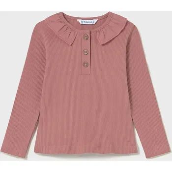 Dívčí tričko Dětské bavlněné tričko s dlouhým rukávem Mayoral 2112.4K.Baby.9BYA růžová 30X, vel. 74