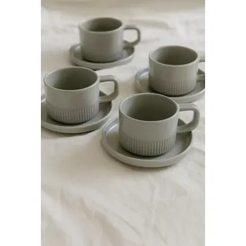 Sada nádobí Hrnek s podšálkem Moments 100ml na espresso šedý