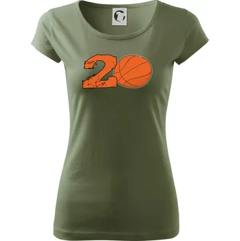 Dámské tričko Basketball kulaté narozeniny 20 - Dámské triko Pure - XS ( Khaki )