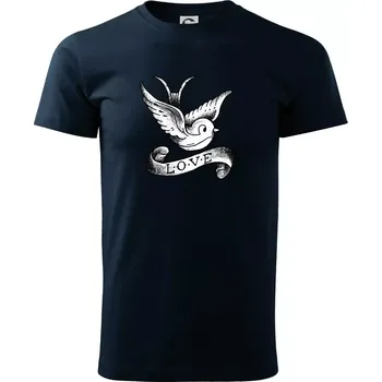 Love holubice - kreslená - Triko extra velké (5-8XL) - 7XL ( Námořní modrá (velmi tmavá - téměř černá) )