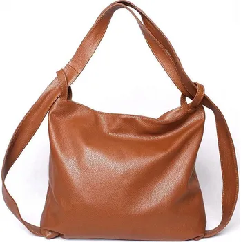 Kabelka Kabelka a batoh v 1 - velká kožená hnědá kabelka na rameno a batoh 12