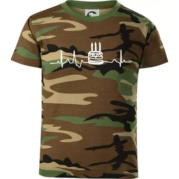 Chlapecké tričko Ekg dort - Dětské maskáčové triko - 104-110cm / 3-4 roky ( Hnědý maskáč )