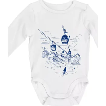 Kojenecký body Ski areál - Body kojenecké s dlouhým rukávem - Dlouhý r. do 3 měs ( Bílá )